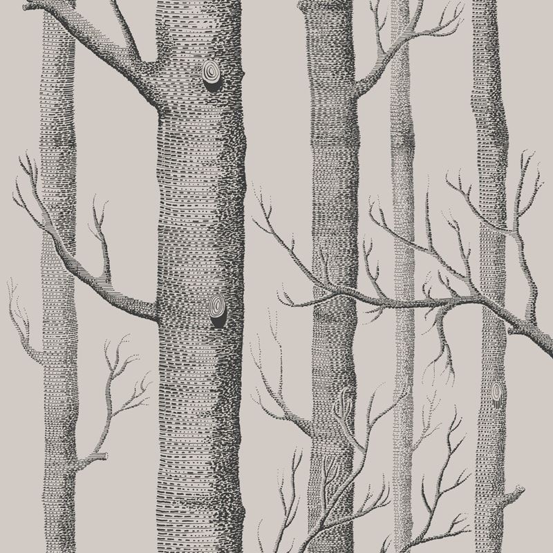 Sample 112/3009 Woods Linen/Charcoal by Cole and Son