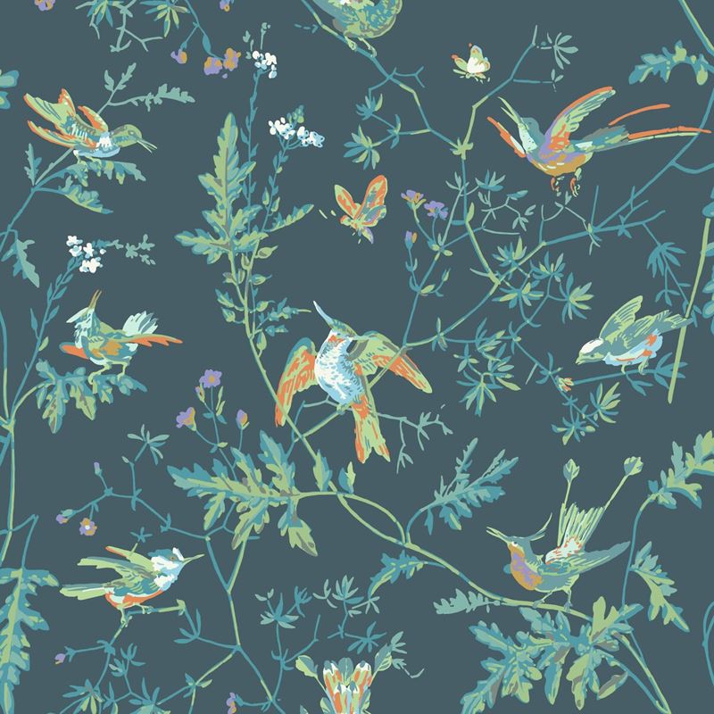 Sample 112/4014 Hummingbirds Viridian by Cole and Son