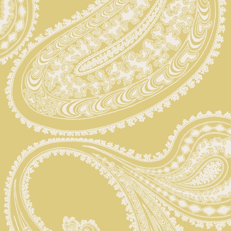 Sample 112/9031 Rajapur Flock Yellow/White by Cole and Son