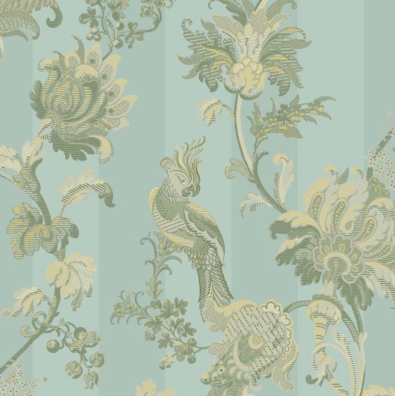 Sample 113-8020 Zerzura Duck Egg and Olive by Cole and Son