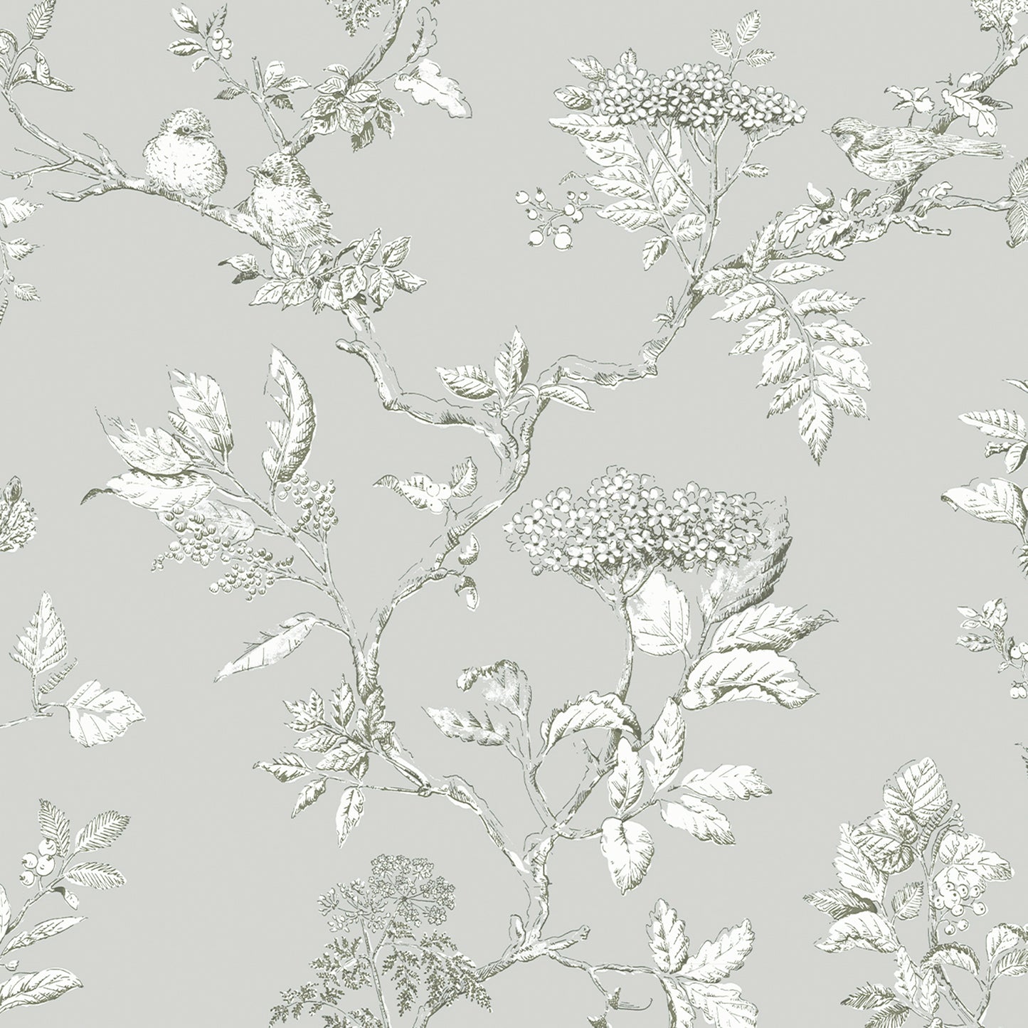 Purchase Laura Ashley Wallpaper Pattern number 113347 Elderwood Steel