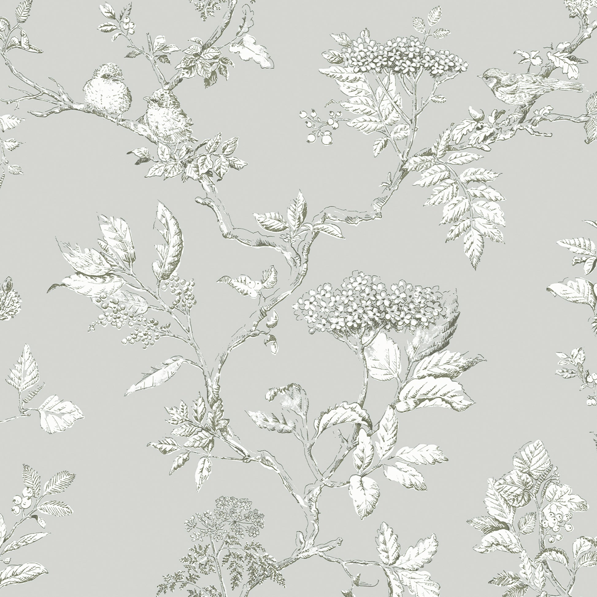 Purchase Laura Ashley Wallpaper Pattern number 113347 Elderwood Steel