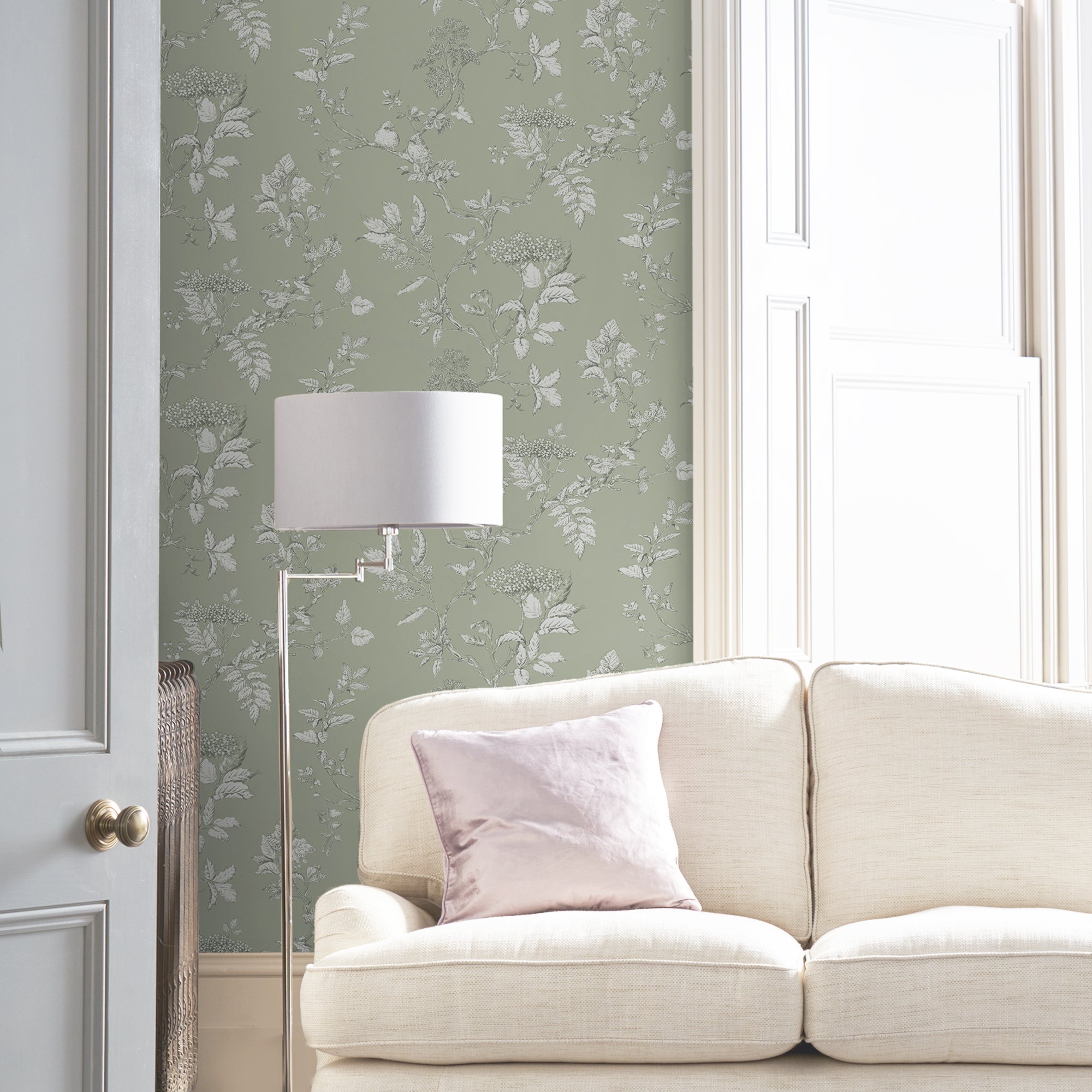 113348 | Elderwood Sage - Laura Ashley Wallpaper