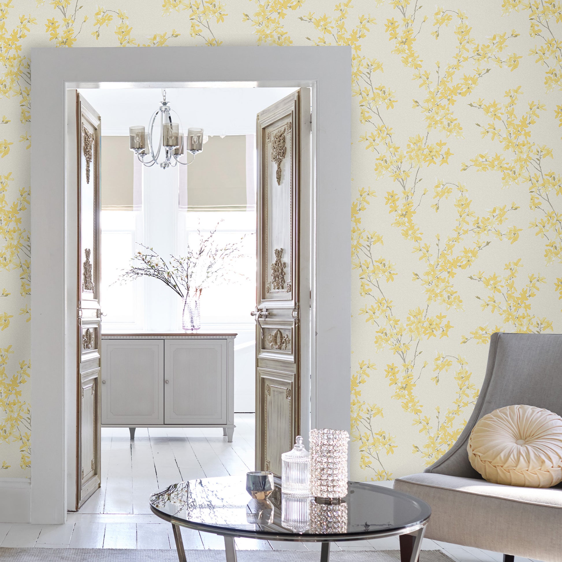 Purchase Laura Ashley Wallpaper SKU# 113350 Forsythia Sunshine