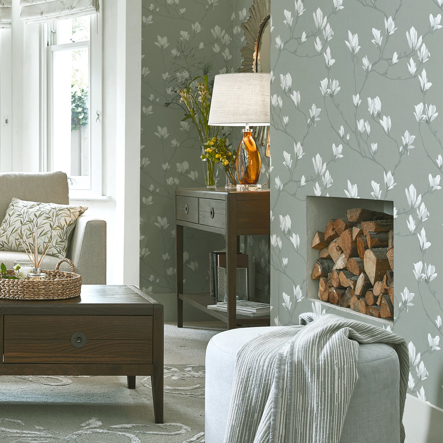 Purchase Laura Ashley Wallpaper Item 113354 Magnolia Grove Slate