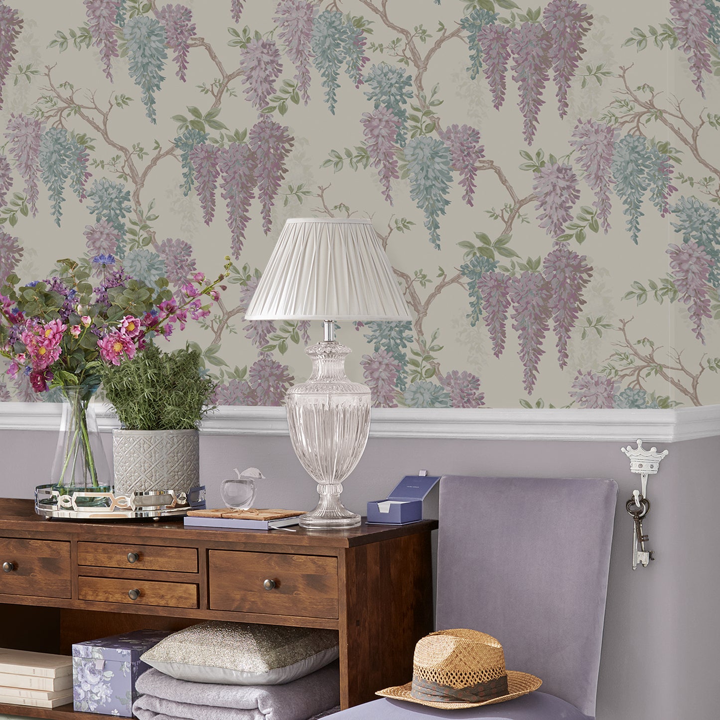 Purchase Laura Ashley Wallpaper Item 113357 Wisteria Garden Duck Egg