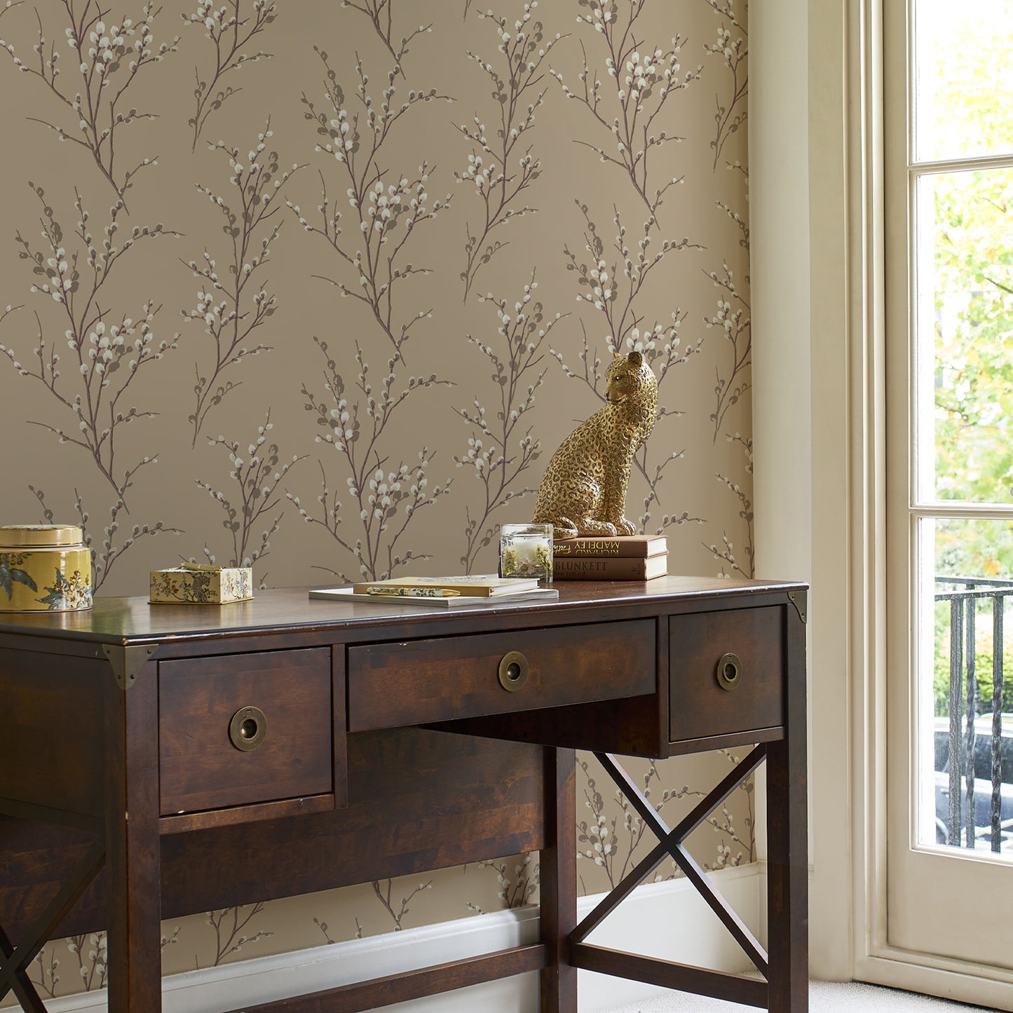 Purchase Laura Ashley Wallpaper Item# 113358 Pussy Willow Natural