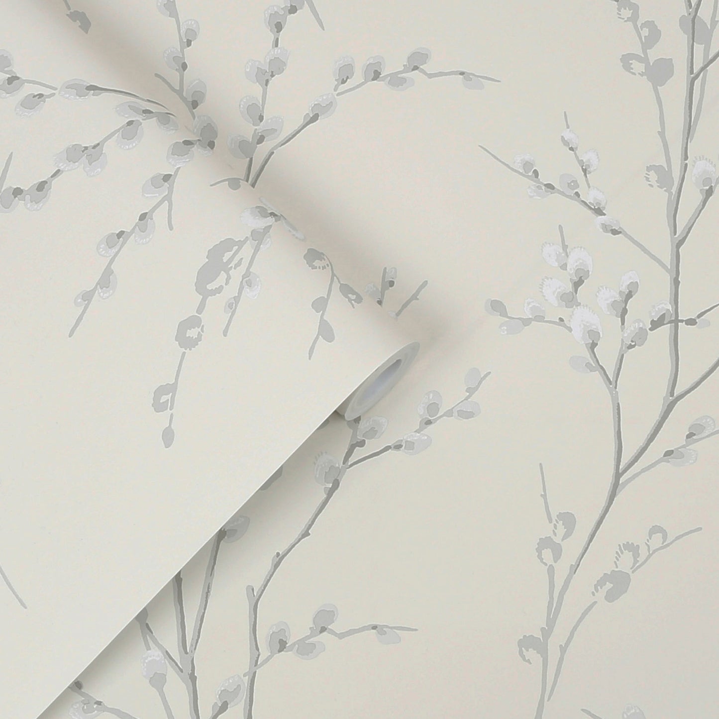 Purchase Laura Ashley Wallpaper Pattern number 113359 Pussy Willow Off White and Steel