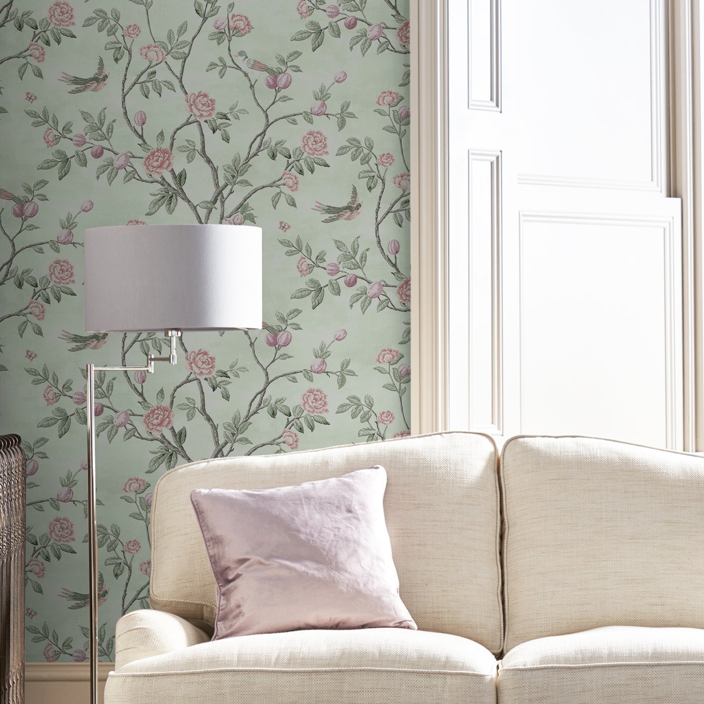 Purchase Laura Ashley Wallpaper SKU# 113371 Eglantine Eau de Nil