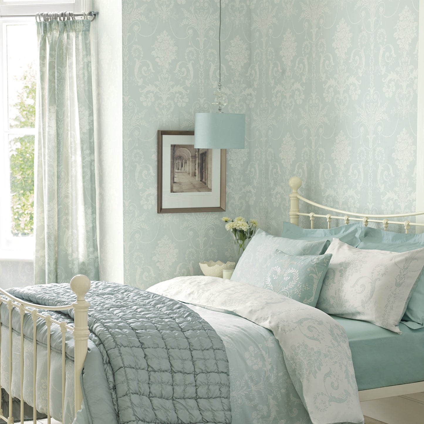 Purchase Laura Ashley Wallpaper SKU# 113380 Josette Duck Egg