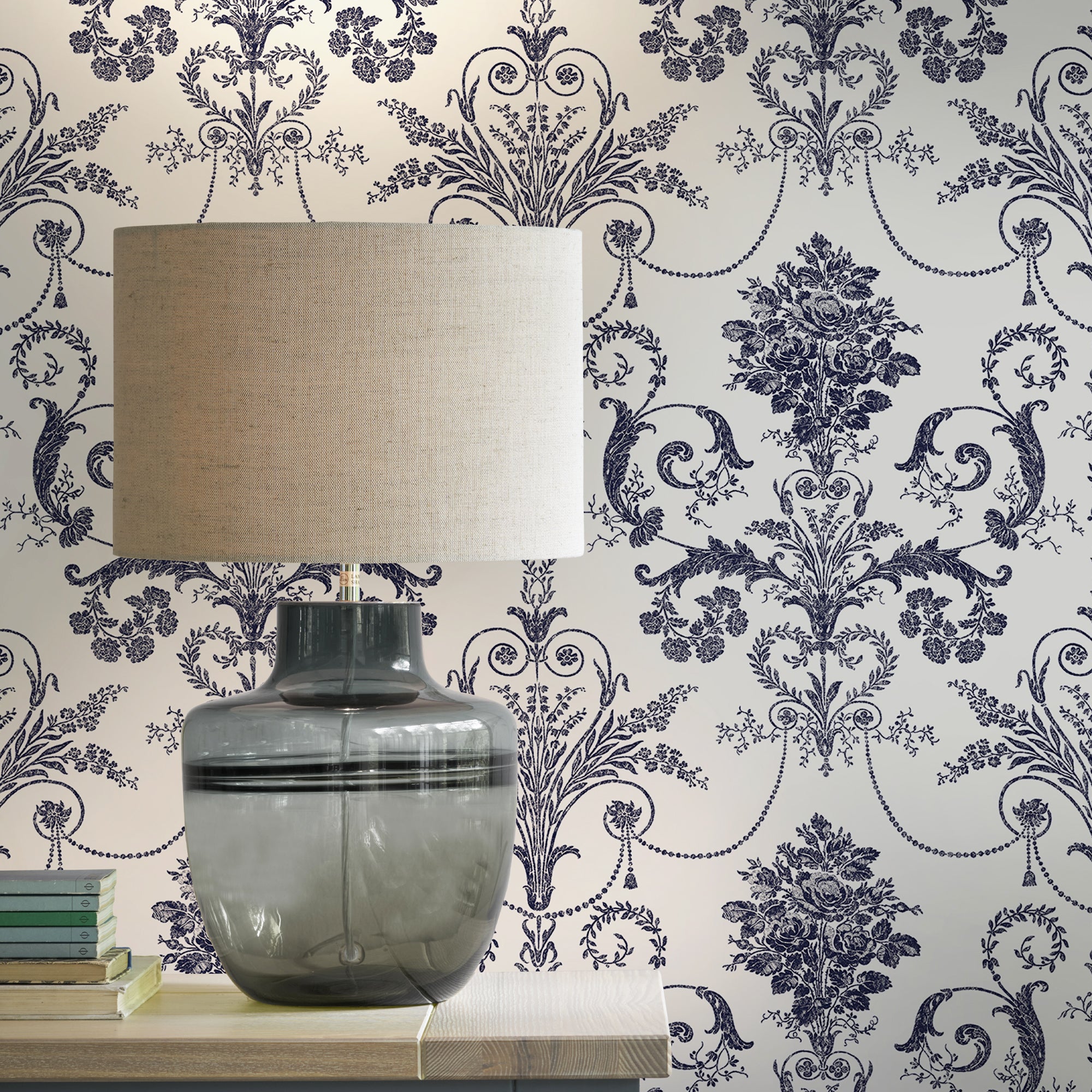 113387 | Josette Off White And Midnight - Laura Ashley Wallpaper