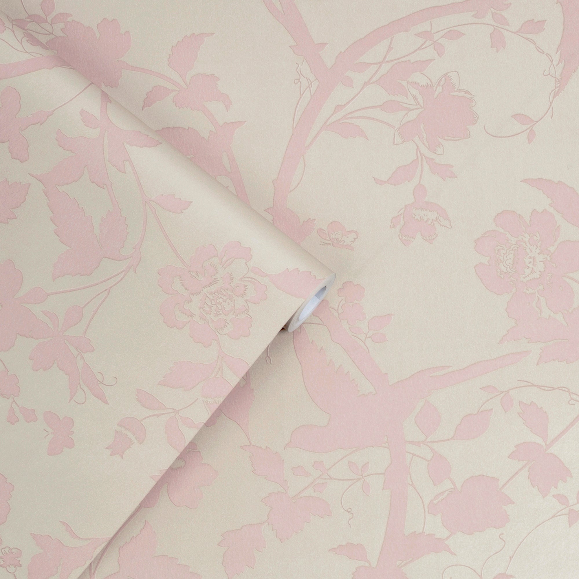 113389 | Oriental Garden Pearlescent Chalk Pink - Laura Ashley Wallpap