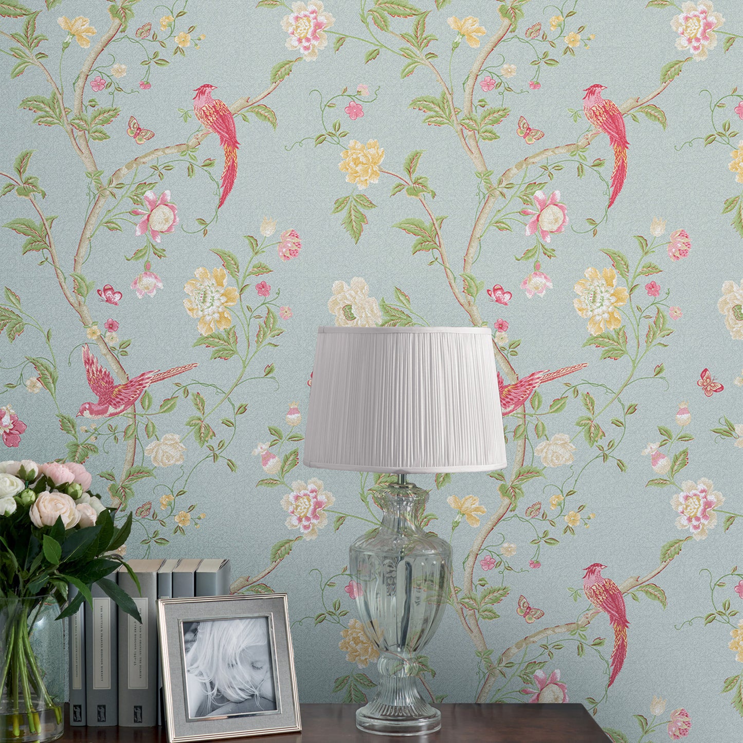 Purchase Laura Ashley Wallpaper SKU# 113392 Summer Palace Duck Egg