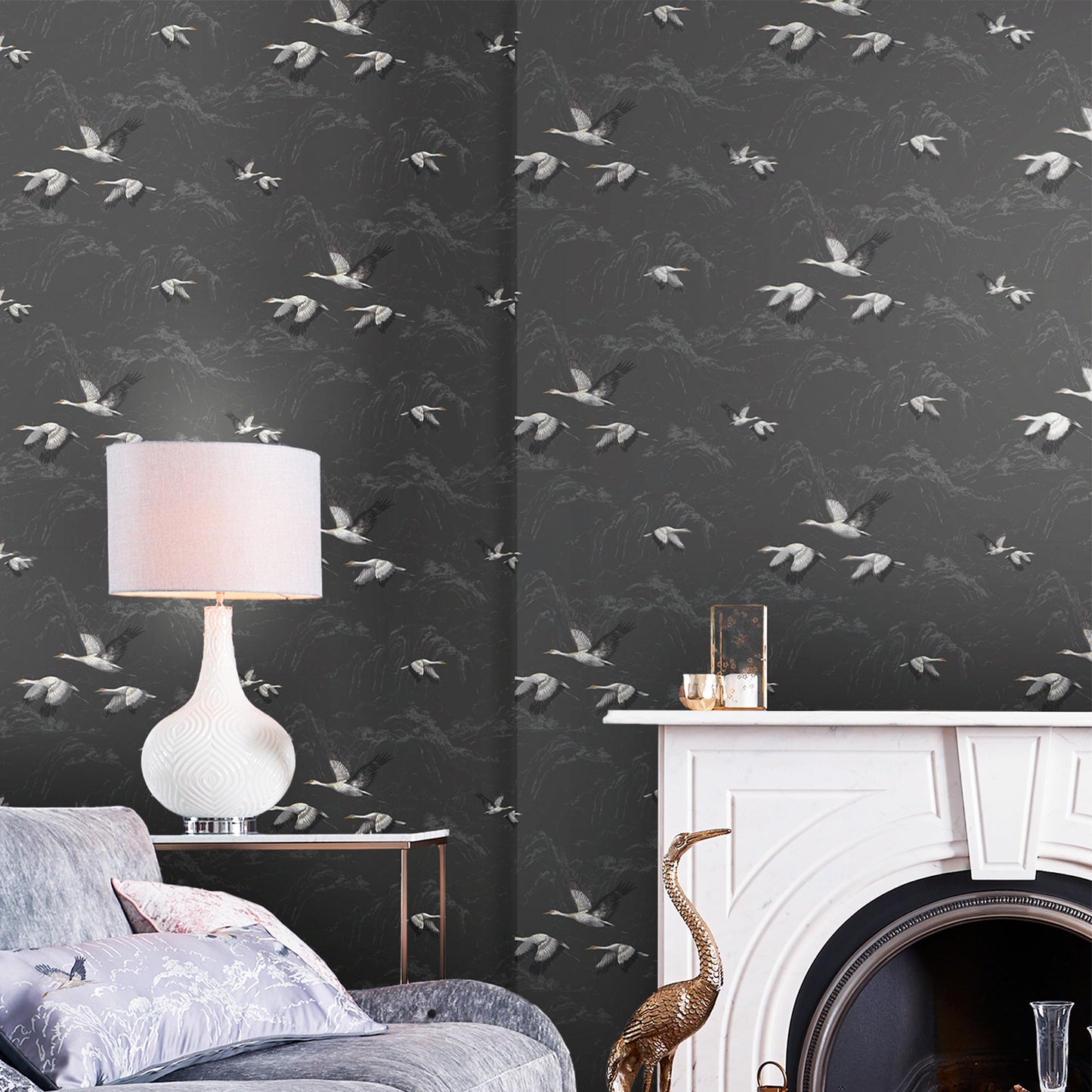 Purchase Laura Ashley Wallpaper SKU 113393 Animalia Dark Steel