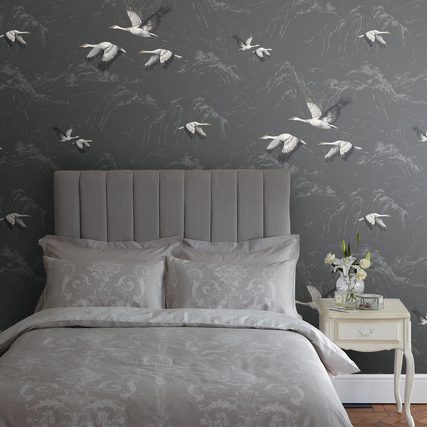 Purchase Laura Ashley Wallpaper SKU 113393 Animalia Dark Steel