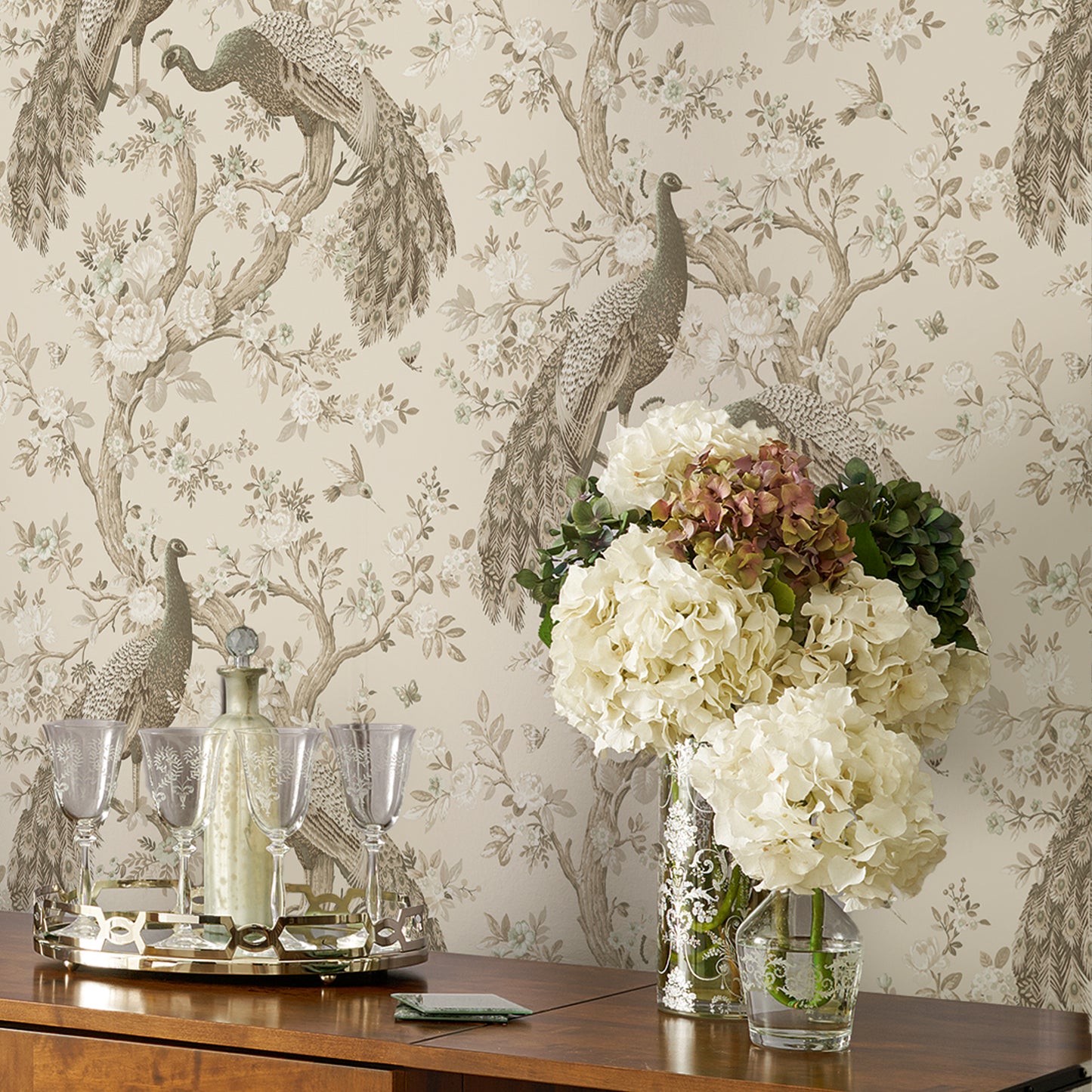 Purchase Laura Ashley Wallpaper SKU# 113399 Belvedere Soft Truffle