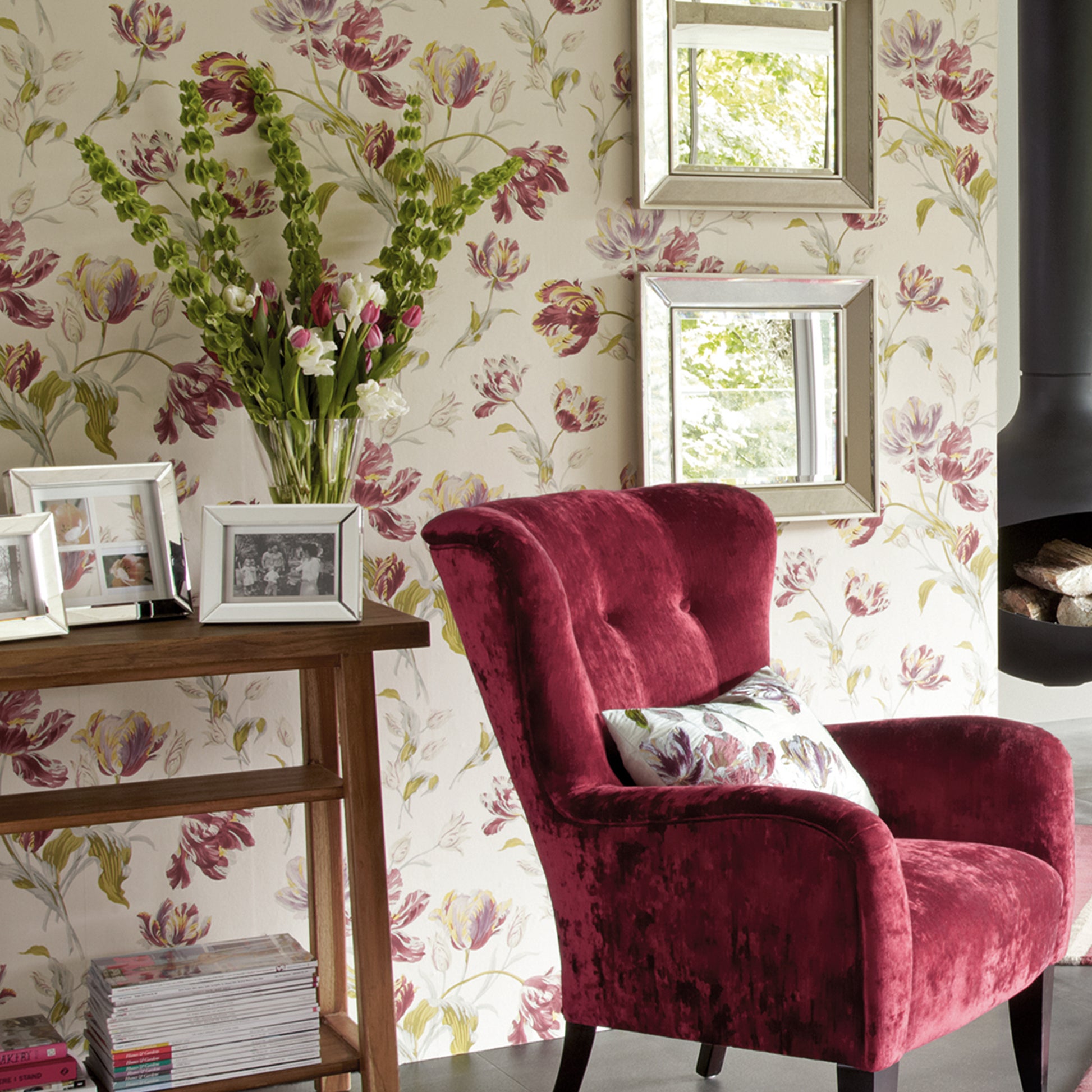 Purchase Laura Ashley Wallpaper Product# 113400 Gosford Cranberry