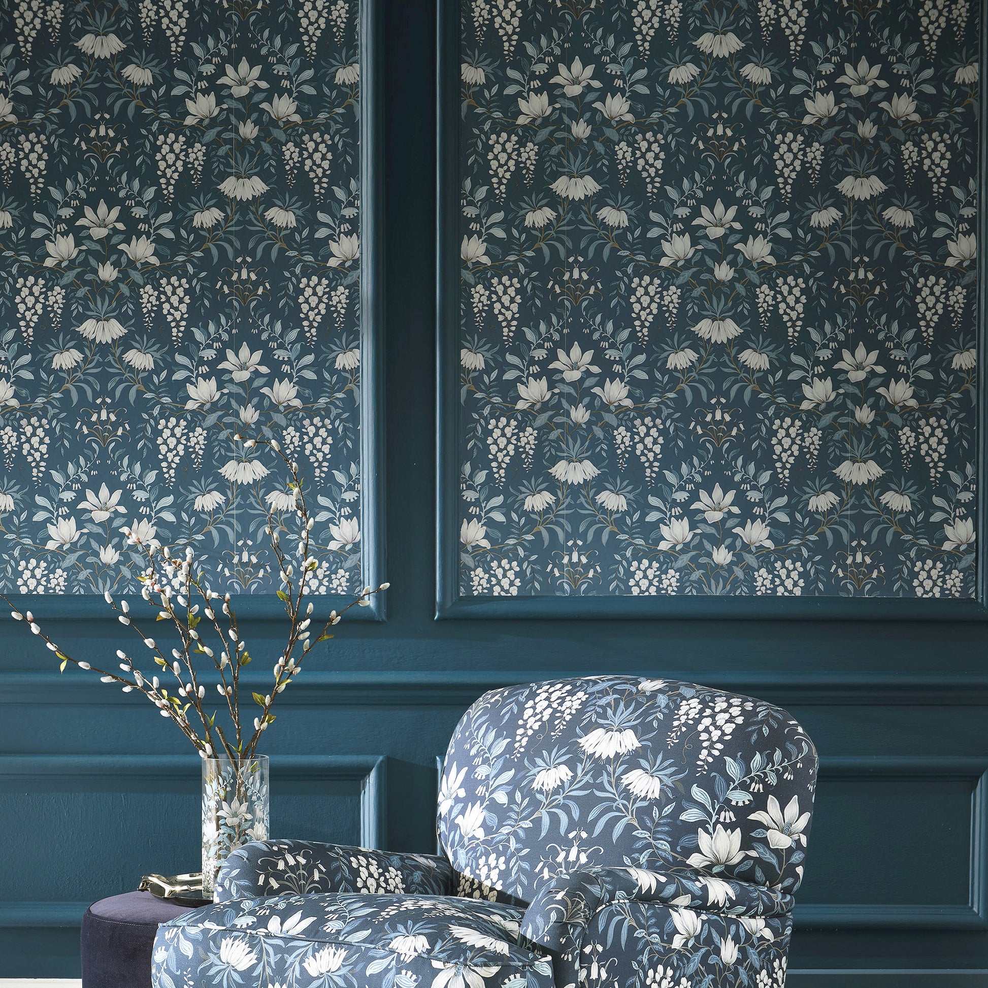 Purchase Laura Ashley Wallpaper Pattern# 113404 Parterre Dark Seaspray