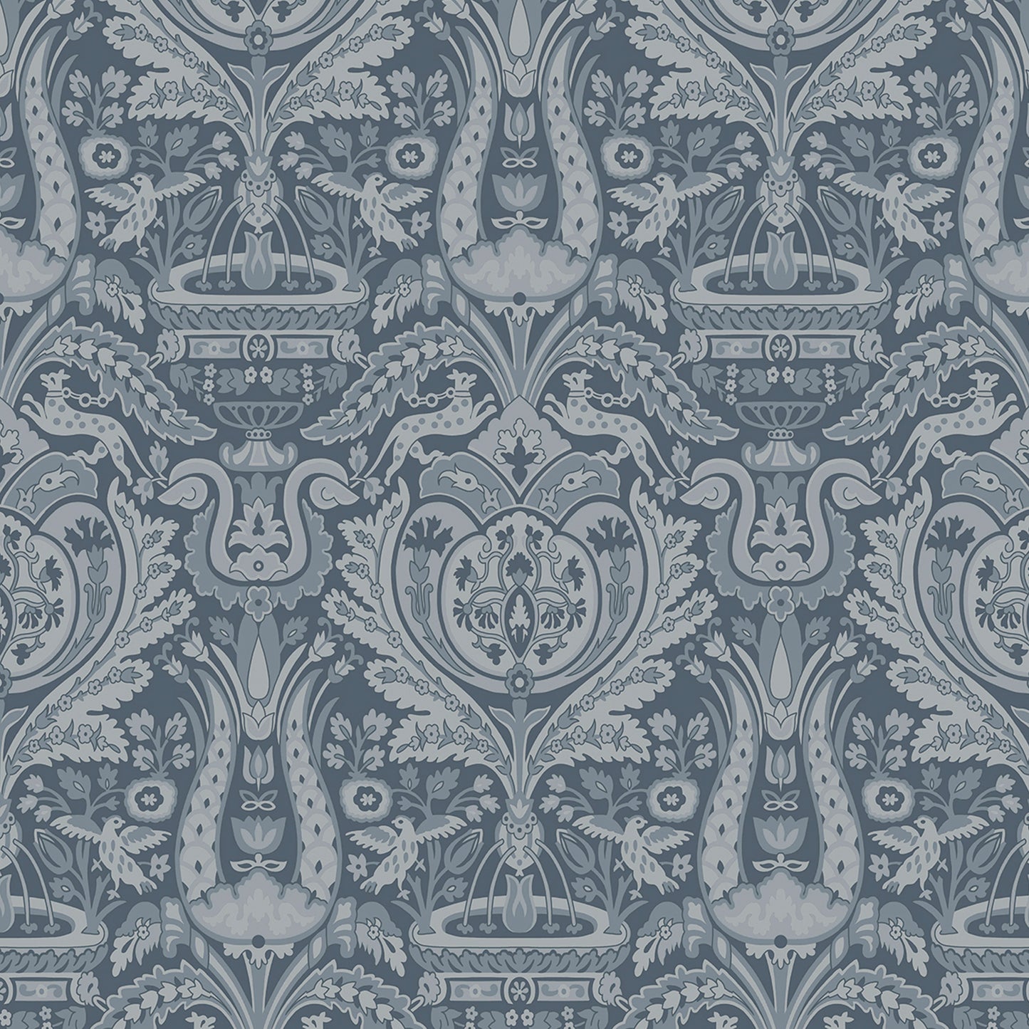 Purchase Laura Ashley Wallpaper Pattern number 113409 Heraldic Damask Dusky Seaspray