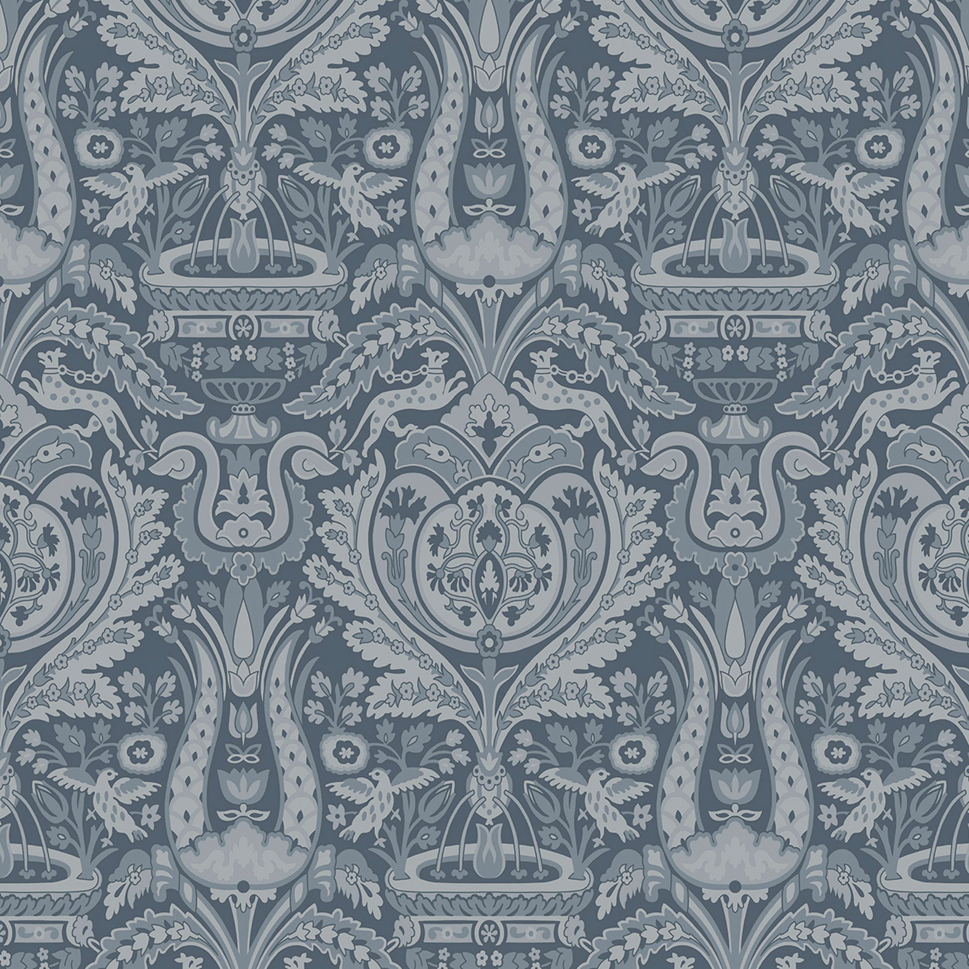 Purchase Laura Ashley Wallpaper Pattern number 113409 Heraldic Damask Dusky Seaspray