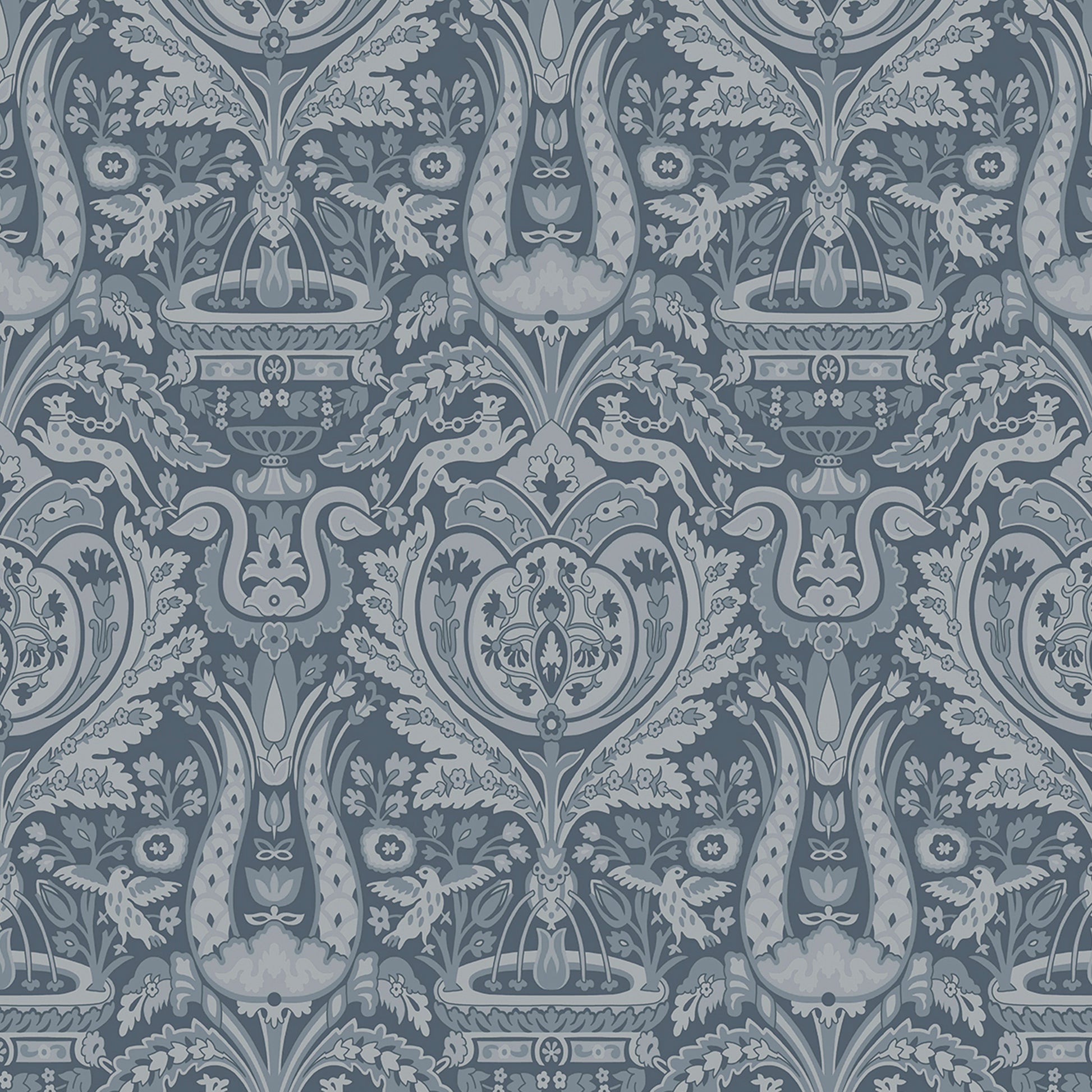 Purchase Laura Ashley Wallpaper Pattern number 113409 Heraldic Damask Dusky Seaspray