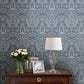 Purchase Laura Ashley Wallpaper Pattern number 113409 Heraldic Damask Dusky Seaspray