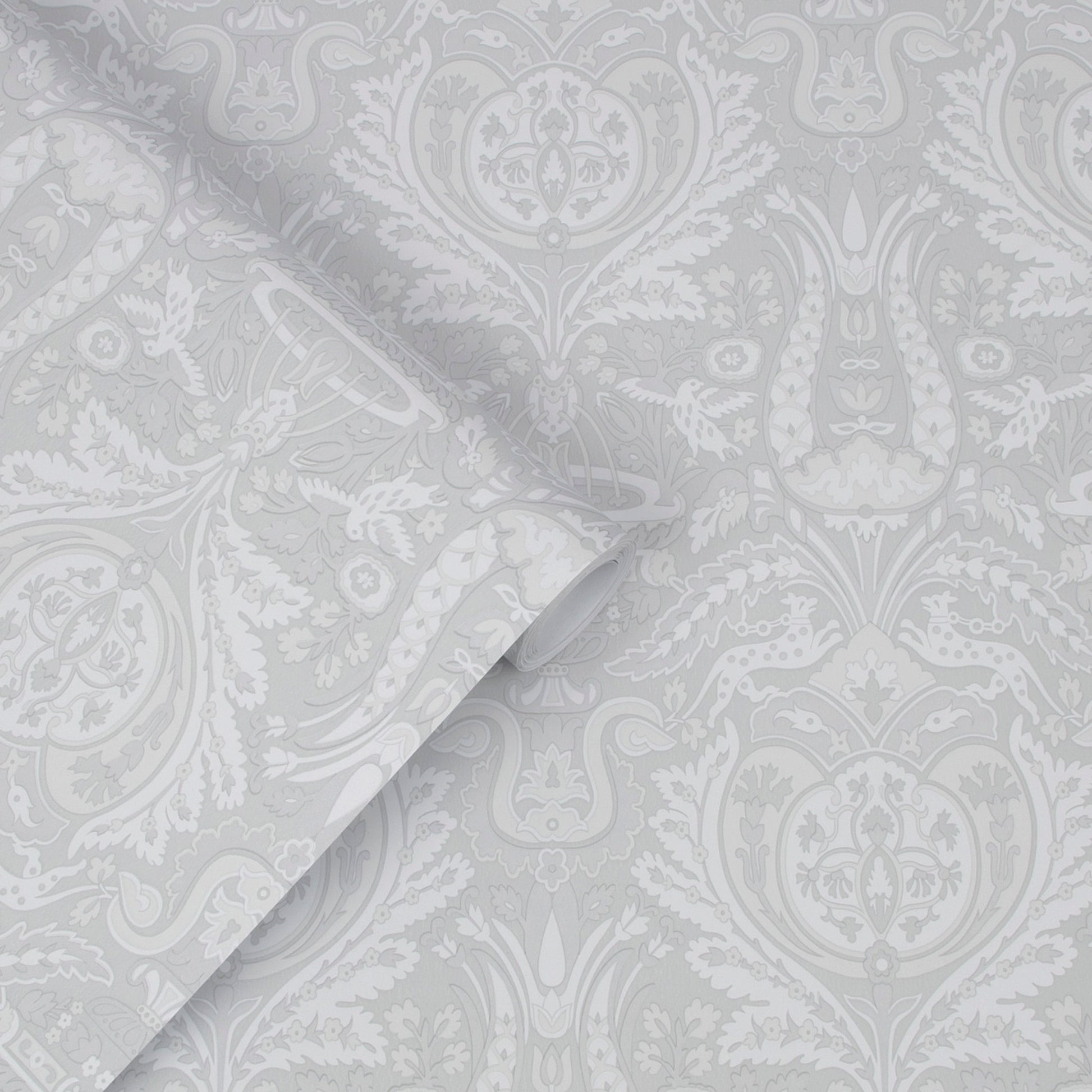 Purchase Laura Ashley Wallpaper Item# 113410 Heraldic Damask Slate Grey