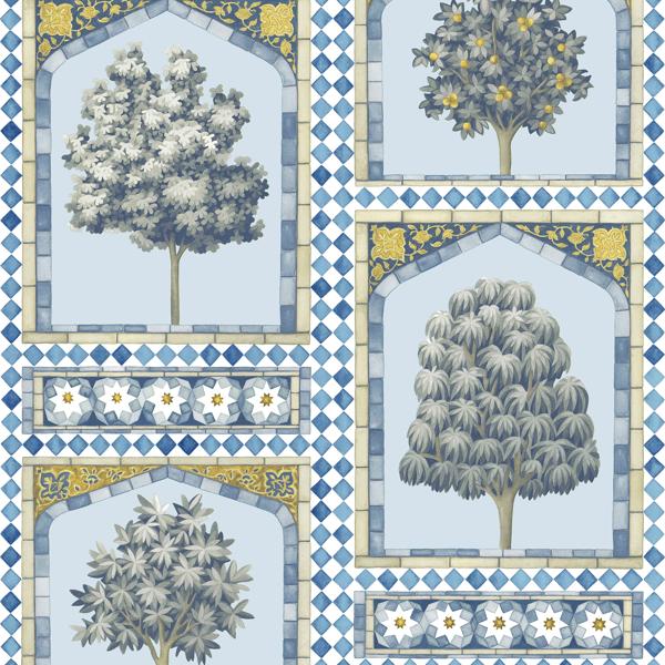 Sample 113-10029 Sultan'S Palace China Blue and Ochre by Cole and Son