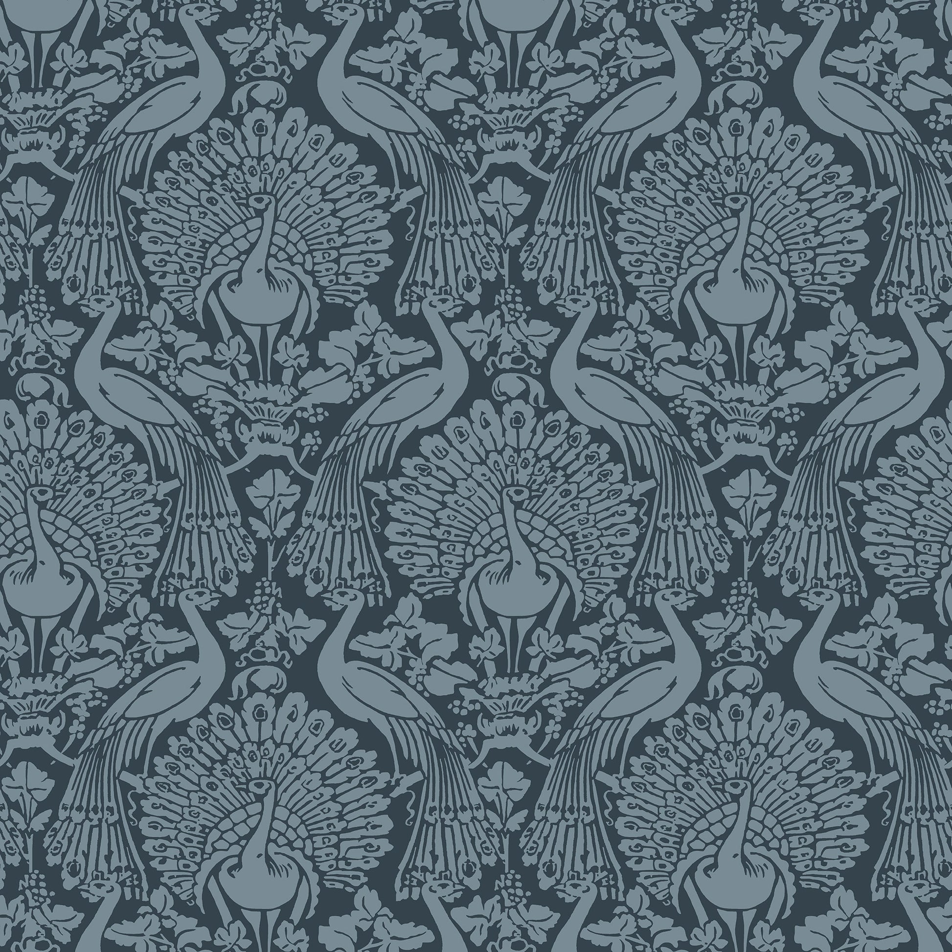 Purchase Laura Ashley Wallpaper SKU# 114910 Peacock Damask Dusky Seaspray