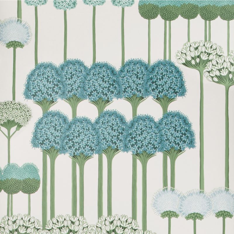 Sample 115-12035 Allium, Teal Jade White Print by Cole and Son Wallpaper
