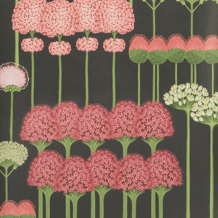 Sample 115-12037 Allium, Coral L Green Char Print by Cole and Son Wallpaper