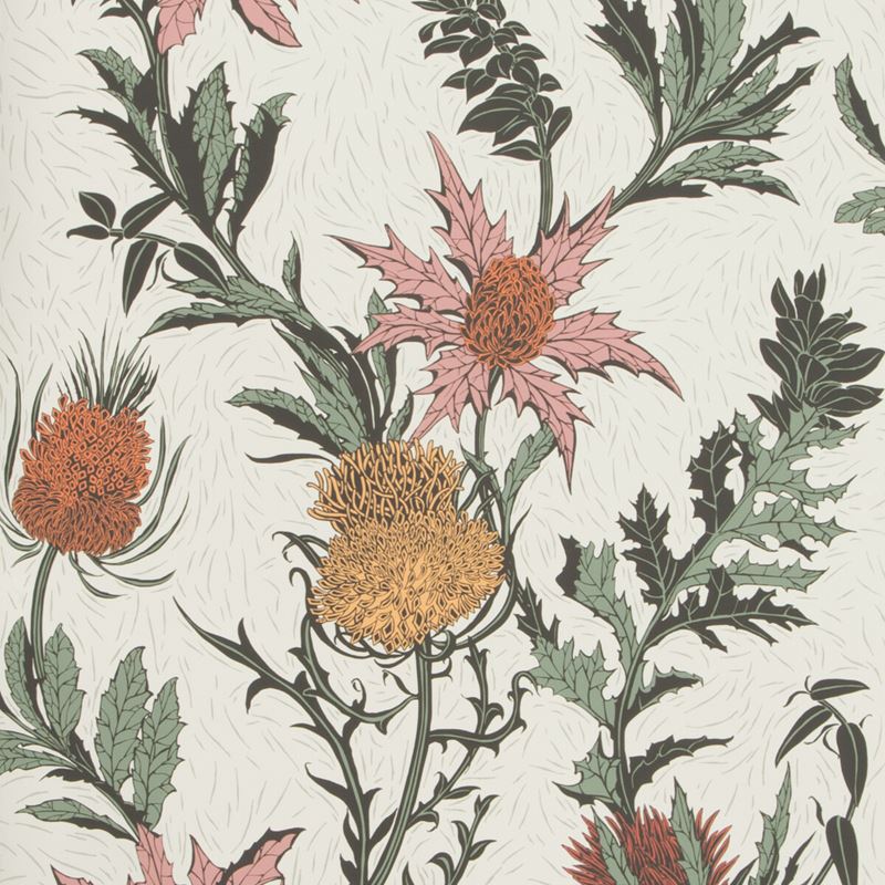 Sample 115-14043 Thistle, A Pink Orange Parch Print by Cole and Son Wallpaper