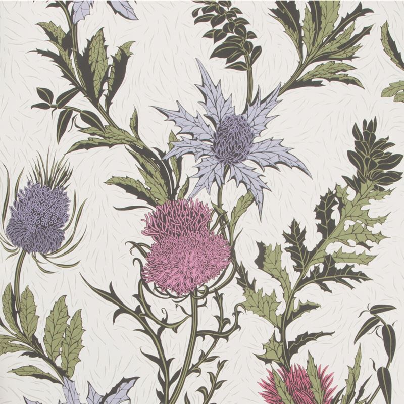 Sample 115-14044 Thistle, Lilac Cerise White Print by Cole and Son Wallpaper