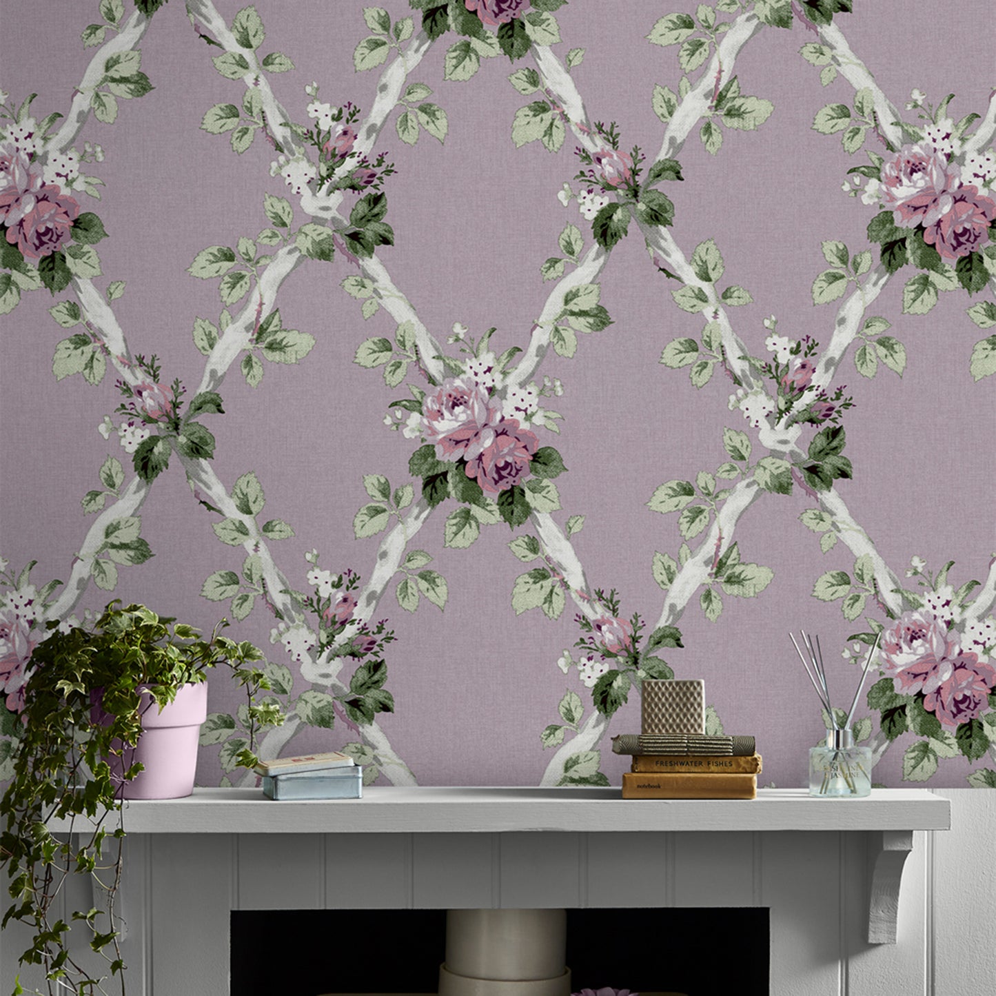 Purchase Laura Ashley Wallpaper SKU 115266 Elwyn Grape