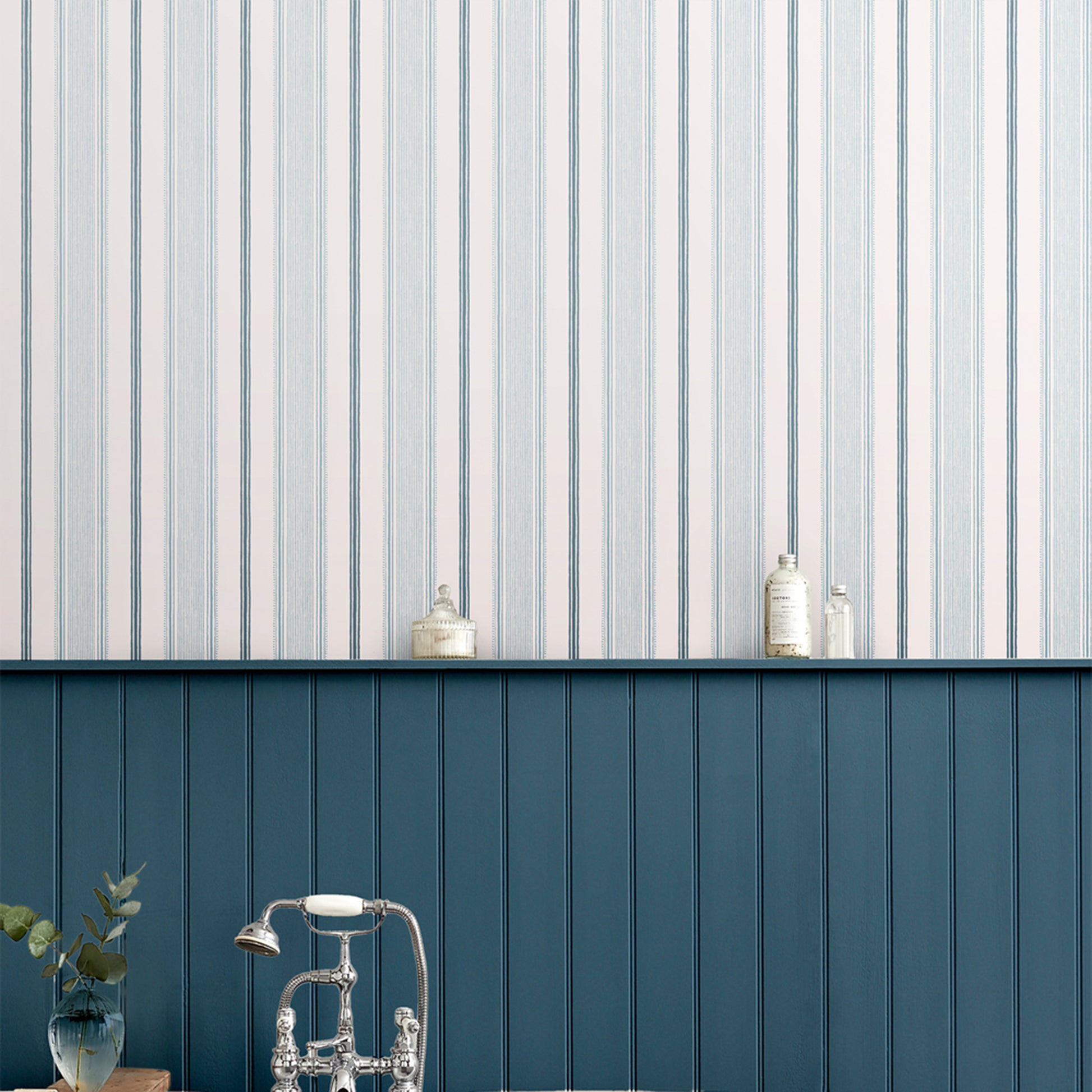 Purchase Laura Ashley Wallpaper Product# 115271 Heacham Stripe Seaspray