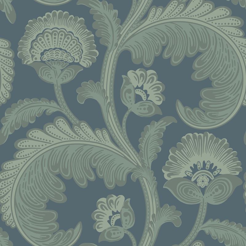 Sample 116/7026 Fanfare Flock Blue Botanical Cole and Son Wallpaper