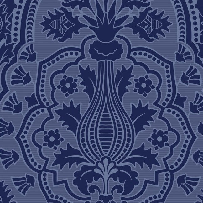Sample 116/9033 Pugin Palace Flock Blue Damask Cole and Son Wallpaper