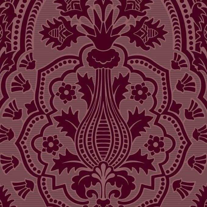 Sample 116/9034 Pugin Palace Flock Red Damask Cole and Son Wallpaper