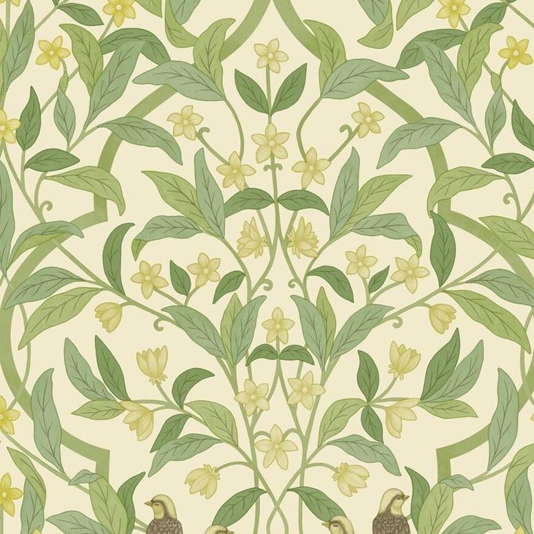 Sample 117/10031 Jasmine and Serin Symphony Green Botanical Cole and Son Wallpaper