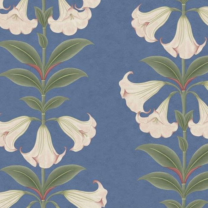 Sample 117/3008 Angels Trumpet Blue Botanical Cole and Son Wallpaper