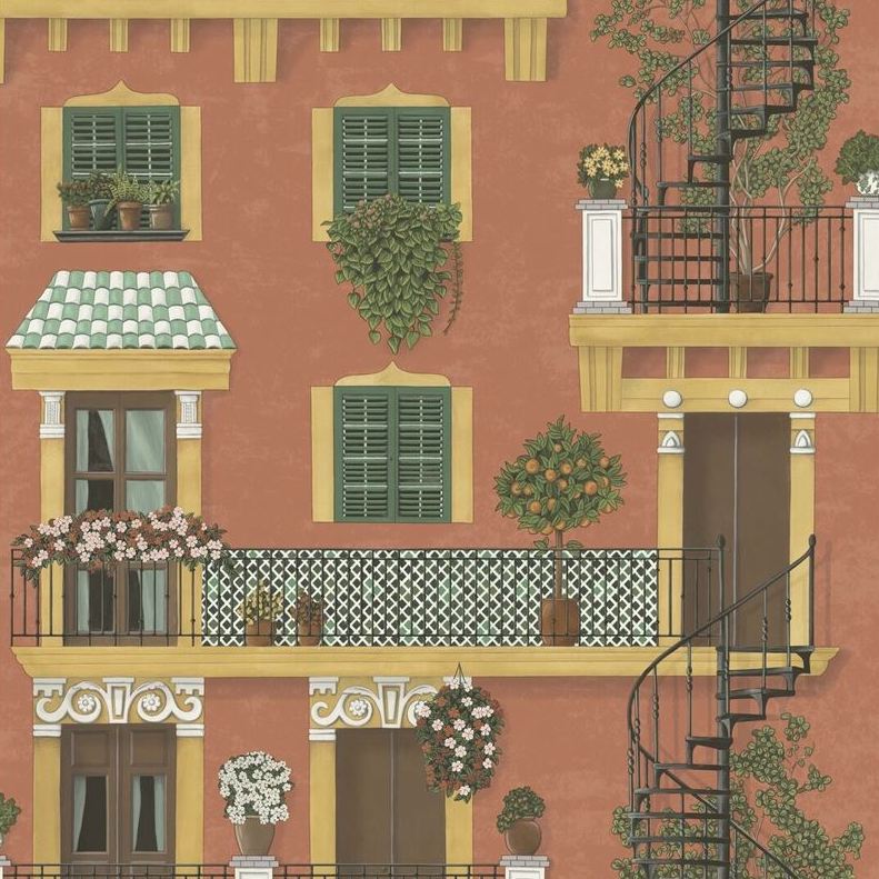 Sample 117/4011 Alfaro Red Novelty Cole and Son Wallpaper