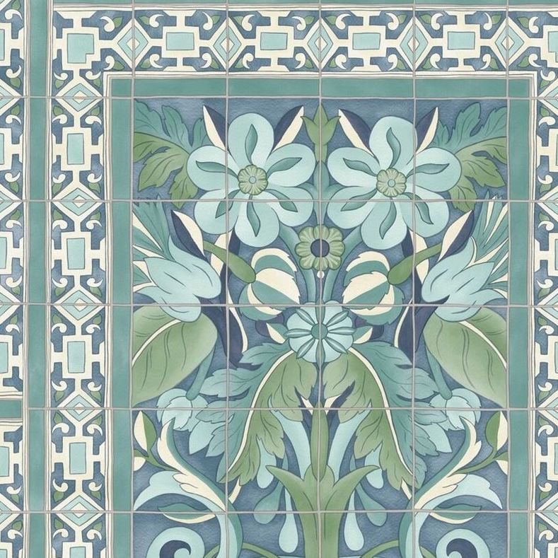 Sample 117/5014 Triana Blue Botanical Cole and Son Wallpaper