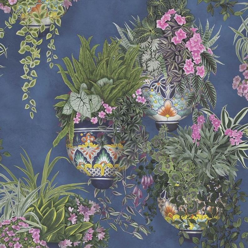 Sample 117/9026 Talavera Blue Botanical Cole and Son Wallpaper