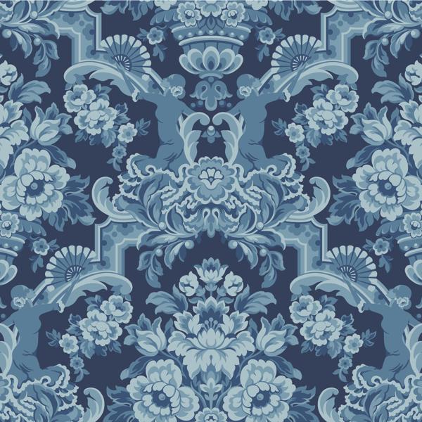 Acquire 117/13041 Cs Lola China Blues On Midnight By Cole and Son Wallpaper