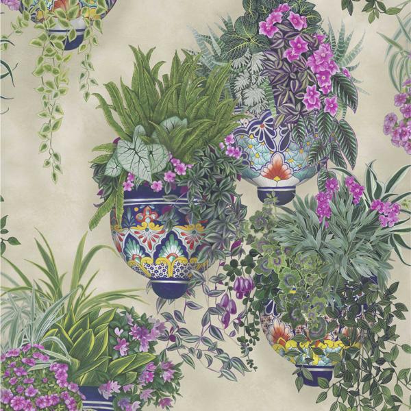 Acquire 117/9027 Cs Talavera Magenta And Spring Greens On Stone By Cole and Son Wallpaper