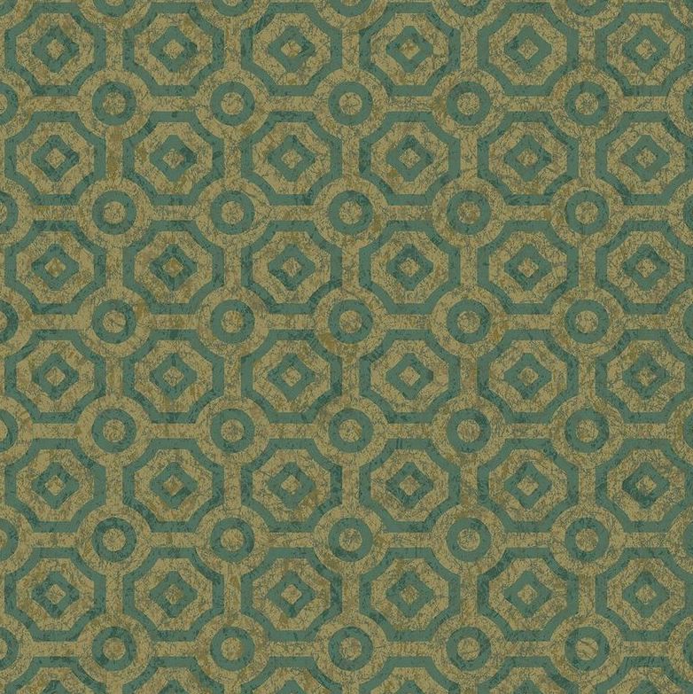 Sample 118/10021 Queen S Quarter Green Geometric Cole and Son Wallpaper