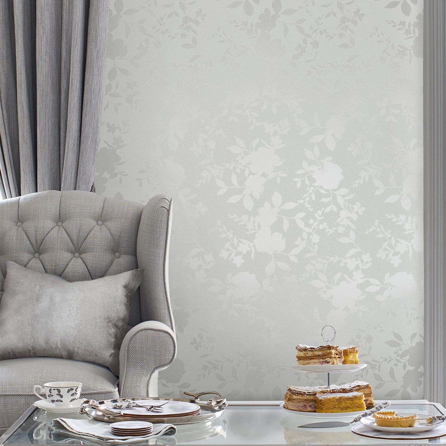 Purchase Laura Ashley Wallpaper Product# 118485 Westbourne Silver