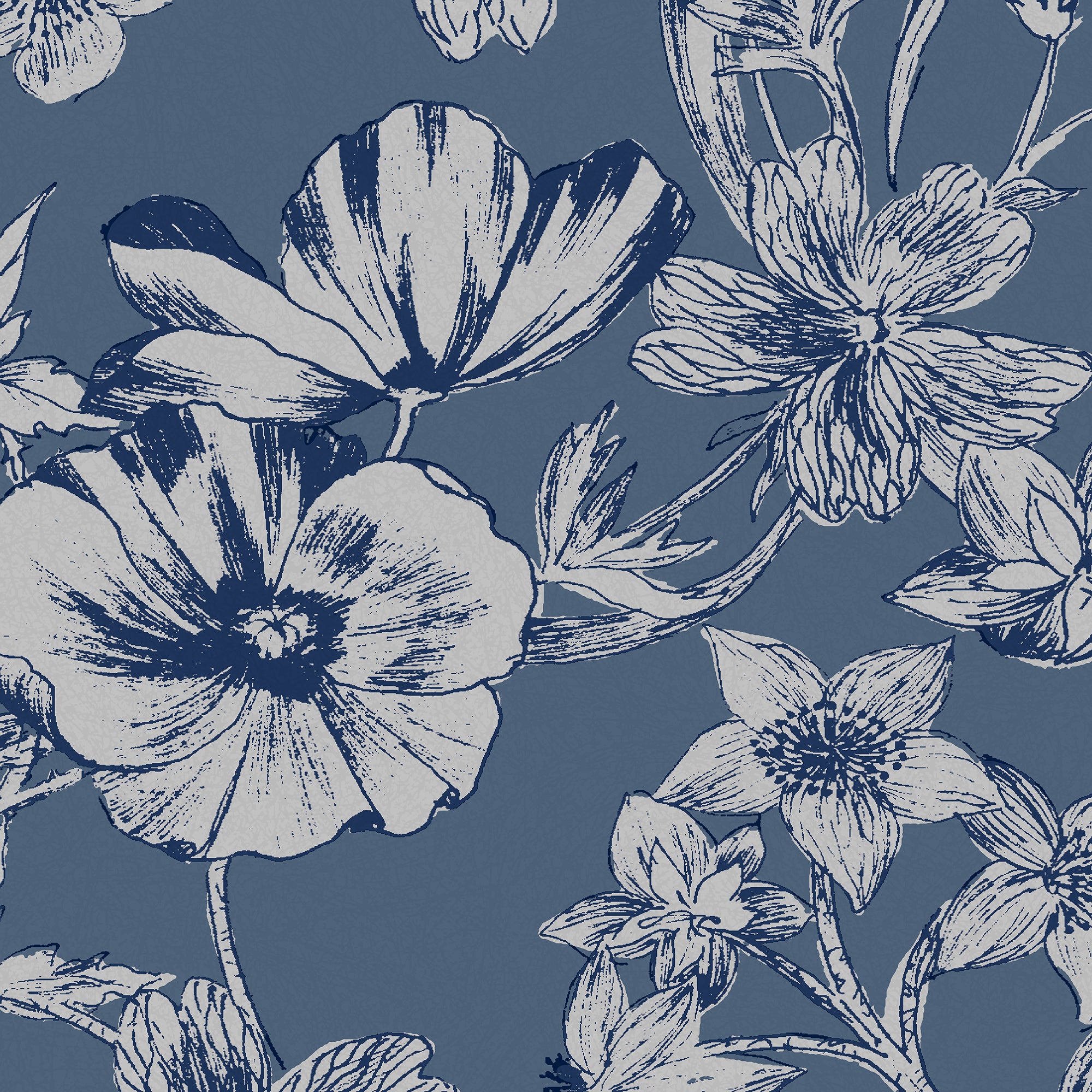 118486 | Summerhill Midnight Blue - Laura Ashley Wallpaper