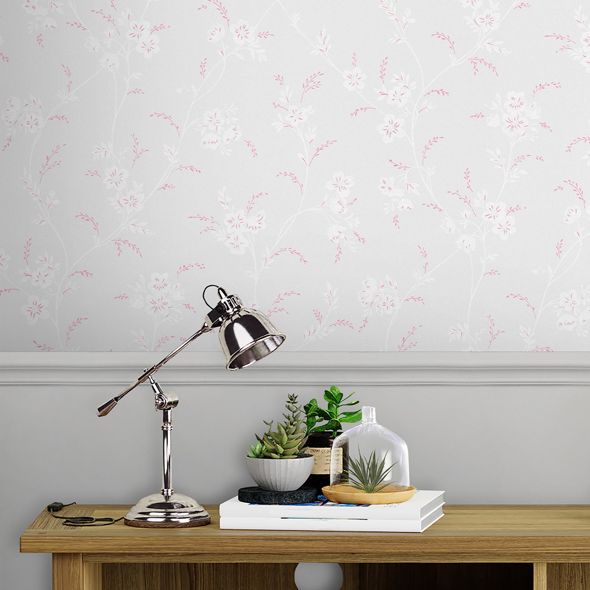 Purchase Laura Ashley Wallpaper Pattern 118493 Eva Floral Sugared Grey