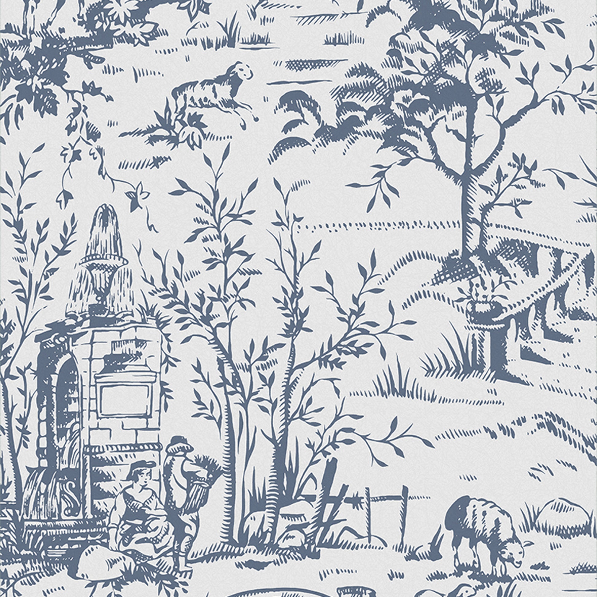 Purchase Laura Ashley Wallpaper Item 118494 Toile de Jouy Dark Seaspray Blue